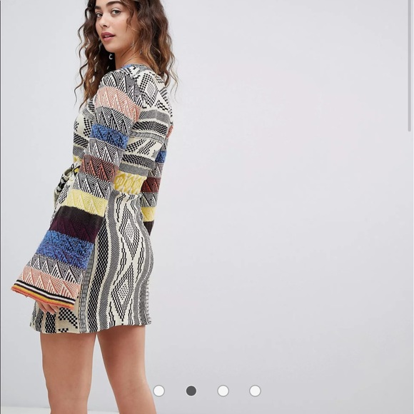 Free People Patchwork Sweater Dress Size Small - Picture 2 of 10